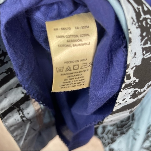 Odille x Anthropologie Archive Giraffe Print Midi Skirt W/Tie In Blue Size 2 - Picture 8 of 8